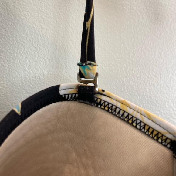 AI: Kona Sol Flyaway Tankini Top Black Mesh Floral Women’s L - Picture 8 of 10